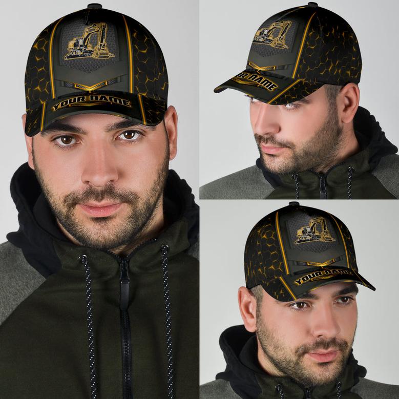Personalized Excavator Heavy Equipment Cap Hat For Man And Women, Gift To Excavator Man Hat