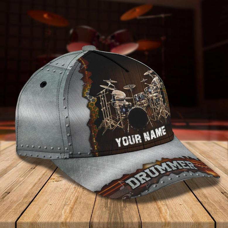 Personalized Full Print Drum Cap Hat, To My Husband Drummer Gift, To My Boy Drummer, Drummer Cap Hat