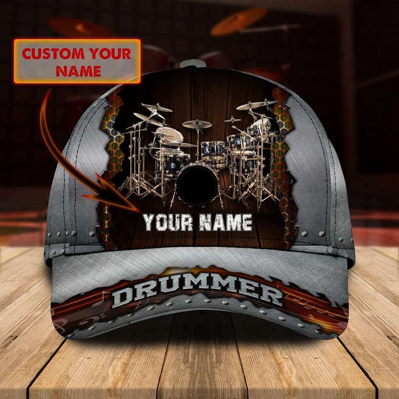 Personalized Full Print Drum Cap Hat, To My Husband Drummer Gift, To My Boy Drummer, Drummer Cap Hat