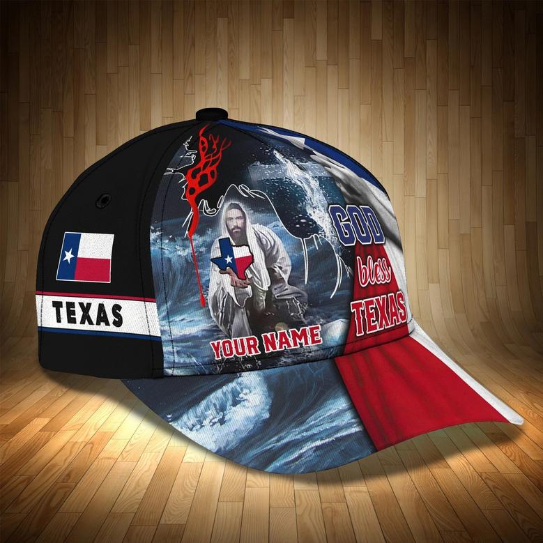 Personalized God Bless Texas Full Print Baseball Cap, Texas American Pride Cap Hat, Texas Cap Hat