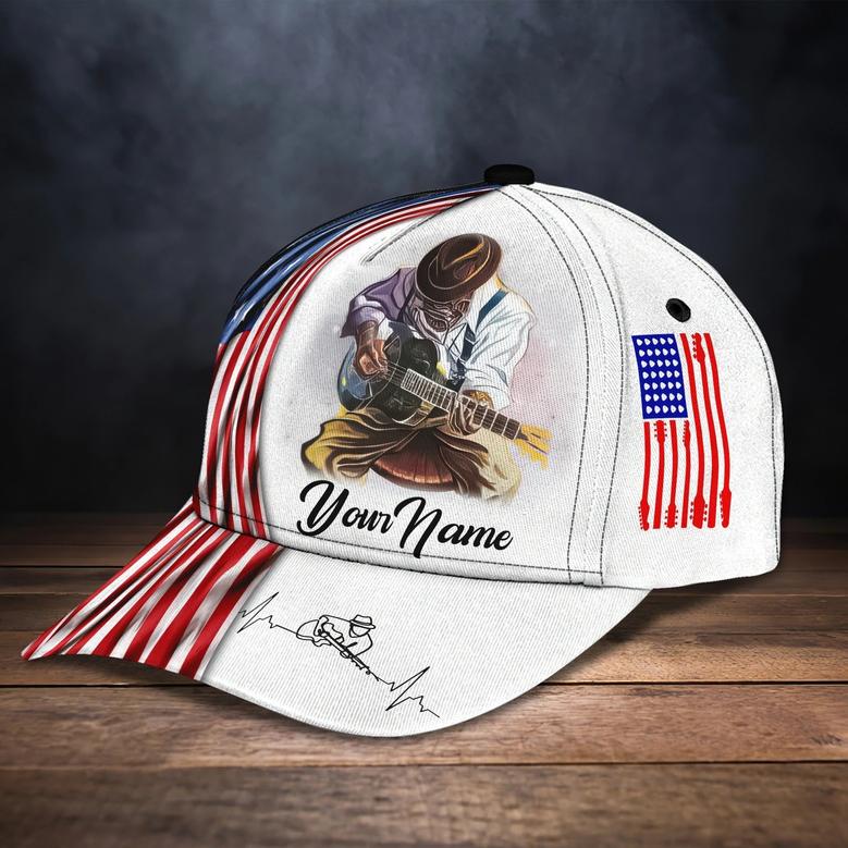 Personalized Guitar Caps Hat, All Over Print Baseball Cap For Guitar Man, Present Guitar Lovers Hat