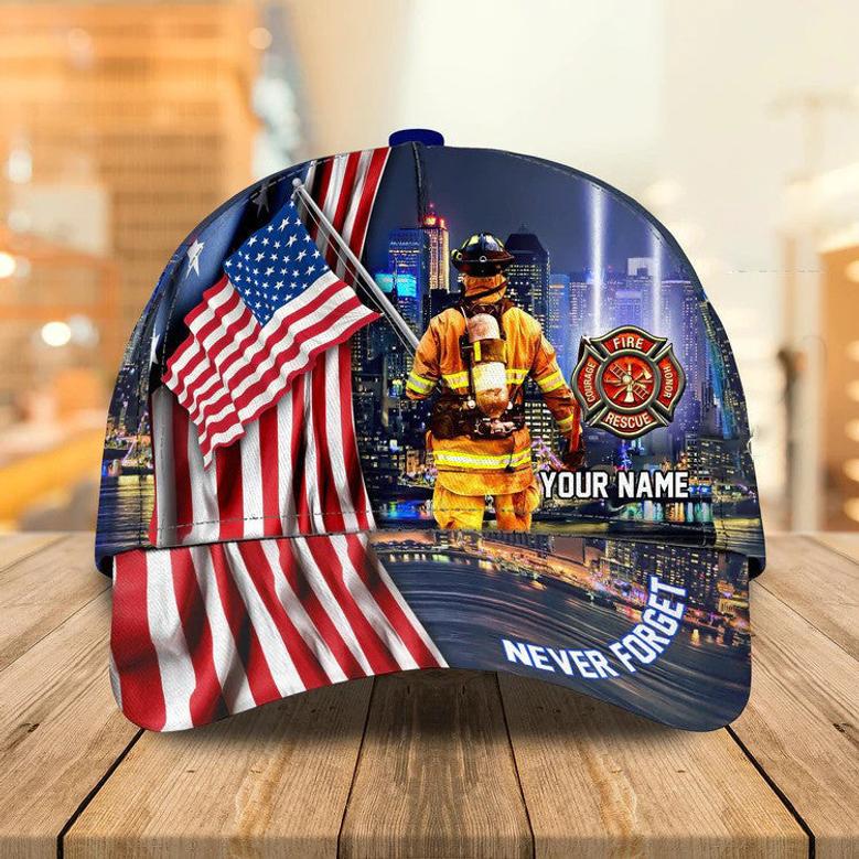 Personalized Hawaiian Firefighter Baseball Cap, Firefighter Hat for Father & Husband Hat