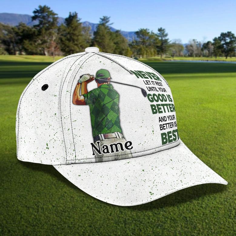 Personalized Name American Baseball Golf Caps, Hat For Golfer Man, Birthday Present To Golf Lover Hat