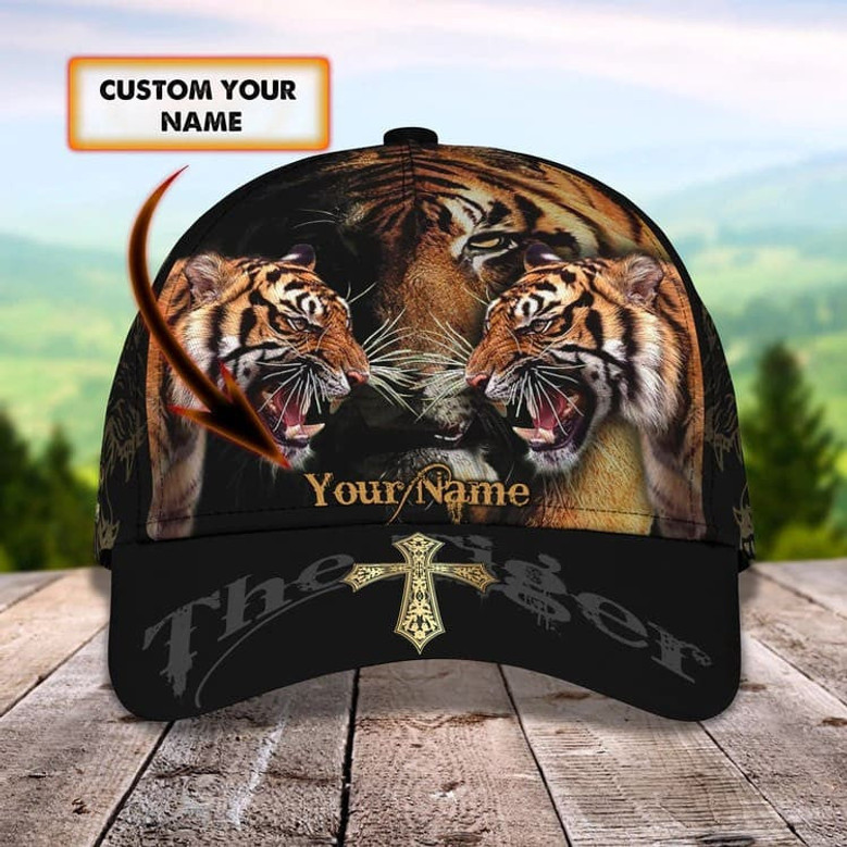 Personalized White Tiger Baseball Cap for Boyfriend, Tiger Art Hat for Tiger Lovers Hat