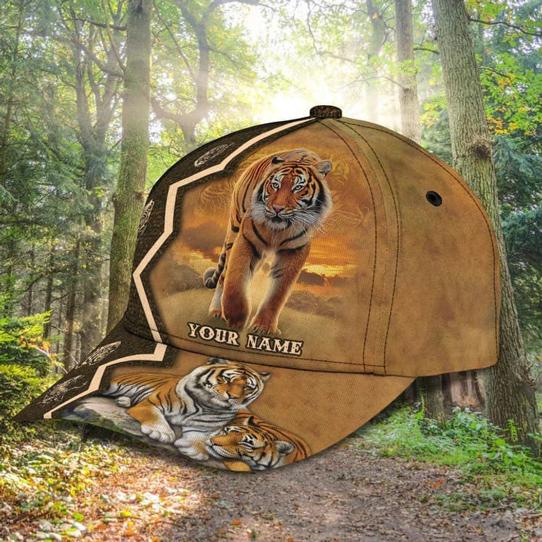 Personalized White Tiger Baseball Cap for Boyfriend, Tiger Art Hat for Tiger Lovers Hat