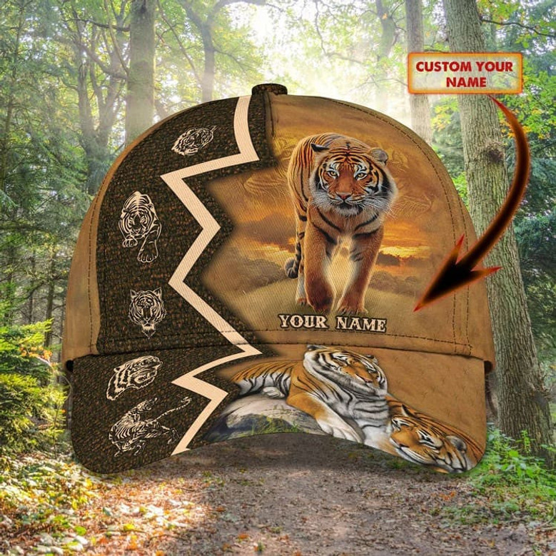 Personalized White Tiger Baseball Cap for Boyfriend, Tiger Art Hat for Tiger Lovers Hat