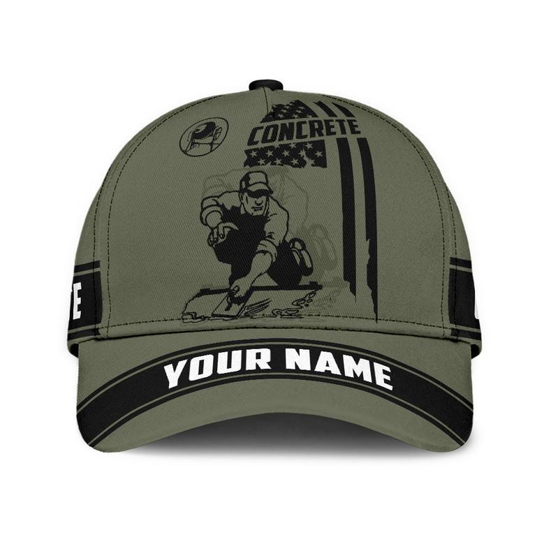 Custom Name Us Concrete Tattoo Cap Hat, Be Proud Of Concreter Baseball Cap Hat