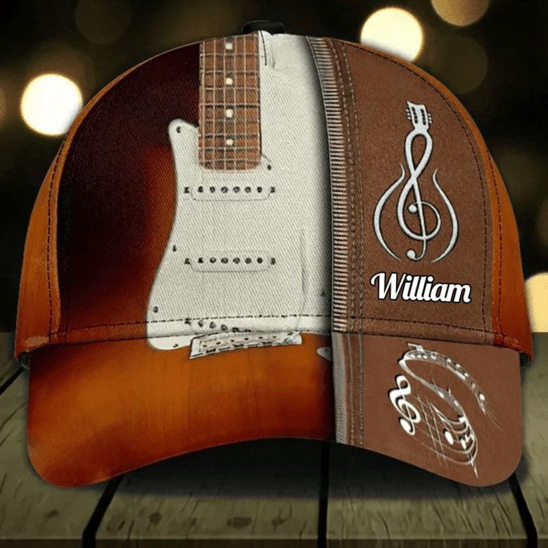Customized Guitar Cap for Him, Baseball Cap All Over Printed Gift for Guitar Lovers, Boyfriend Guitar Hat Gift for Birthday Hat