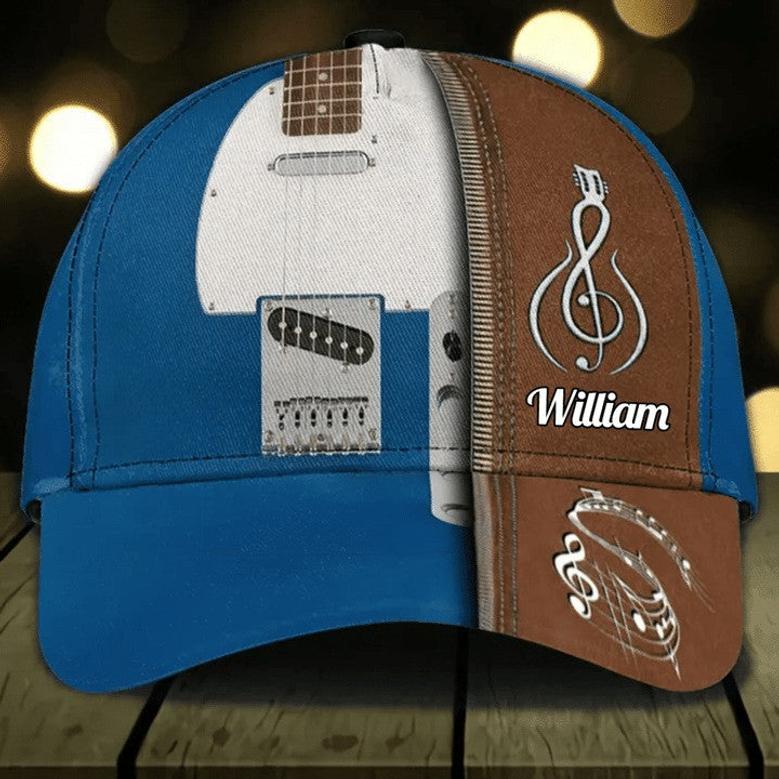 Customized Guitar Cap for Him, Baseball Cap All Over Printed Gift for Guitar Lovers, Boyfriend Guitar Hat Gift for Birthday Hat