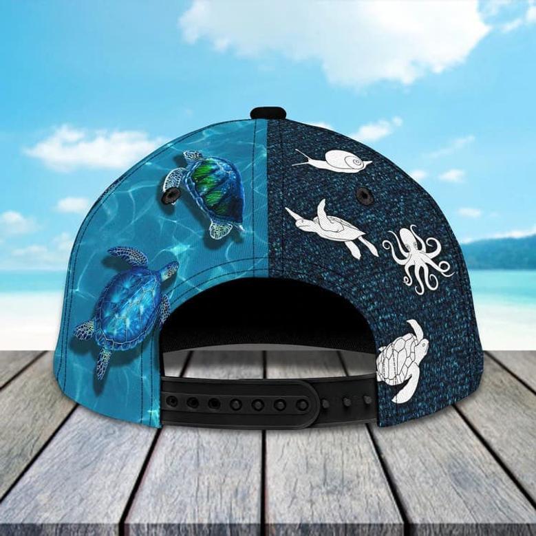 Customized Turtle Art Summer Baseball Cap, Turtle Hat for Husband and Wife Hat