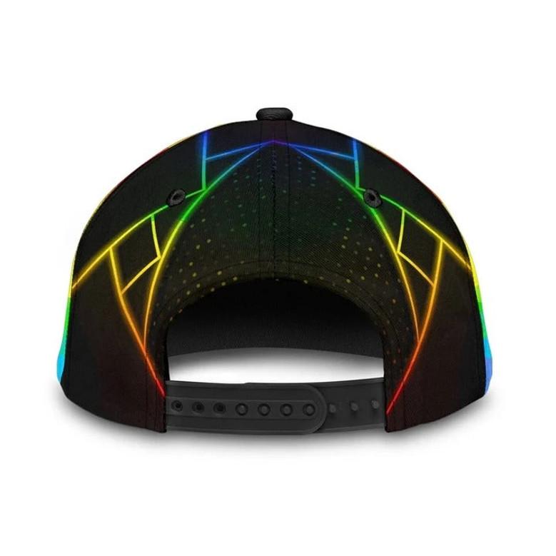 LGBT Cap, Beautiful Lgbt Rainbow Heart Polygon Printing Baseball Cap Hat, Pride Accessories Hat