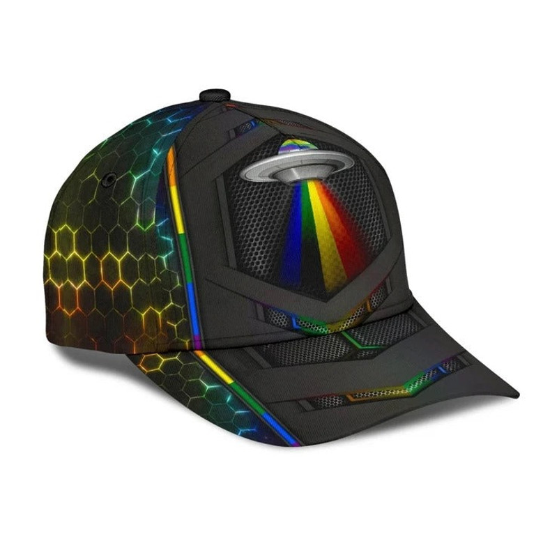 LGBT Cap, Beautiful Lgbt Rainbow Heart Polygon Printing Baseball Cap Hat, Pride Accessories Hat