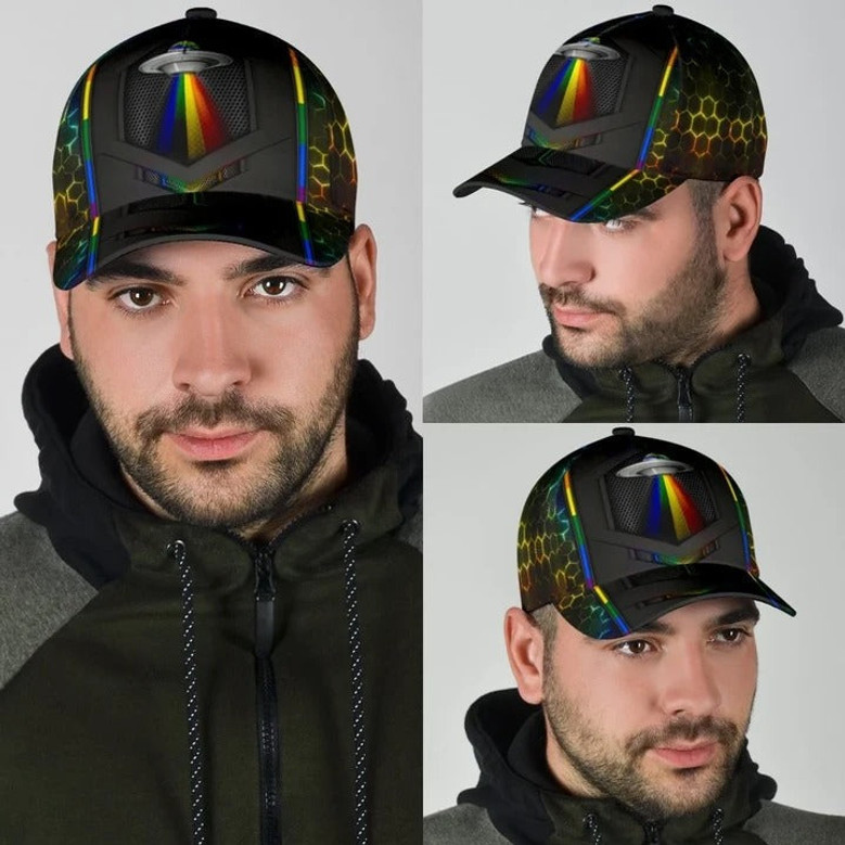 LGBT Cap, Beautiful Lgbt Rainbow Heart Polygon Printing Baseball Cap Hat, Pride Accessories Hat