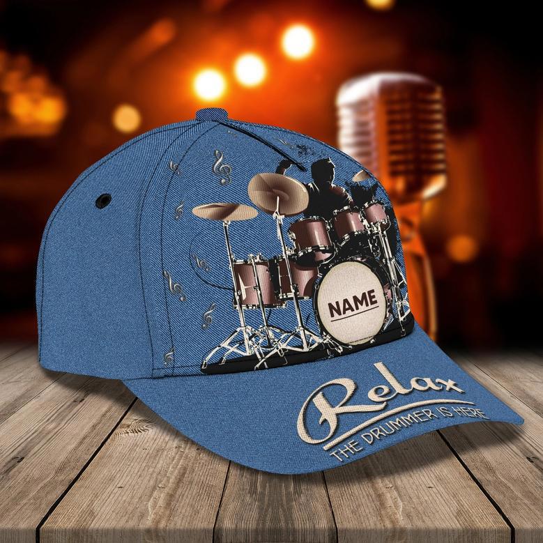 Personalized Drum Baseball Cap For Man And Woman, Birthday Present To Drummer, Drummer Summer Cap Hat