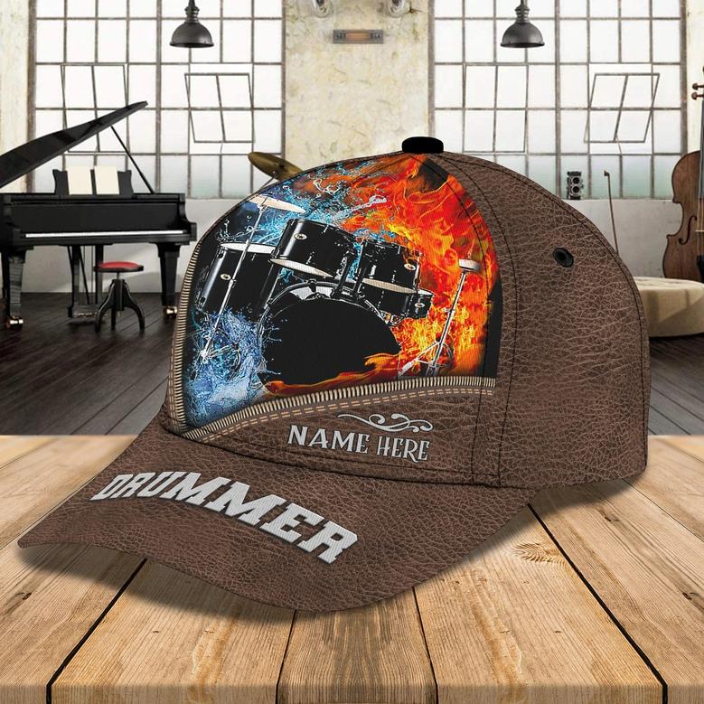 Personalized Drum Baseball Cap For Man And Woman, Birthday Present To Drummer, Drummer Summer Cap Hat