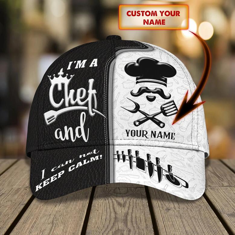 Personalized Full Printed Chef Cap, Master Chef Birthday Present, Classic Cap Hat For Chef Hat