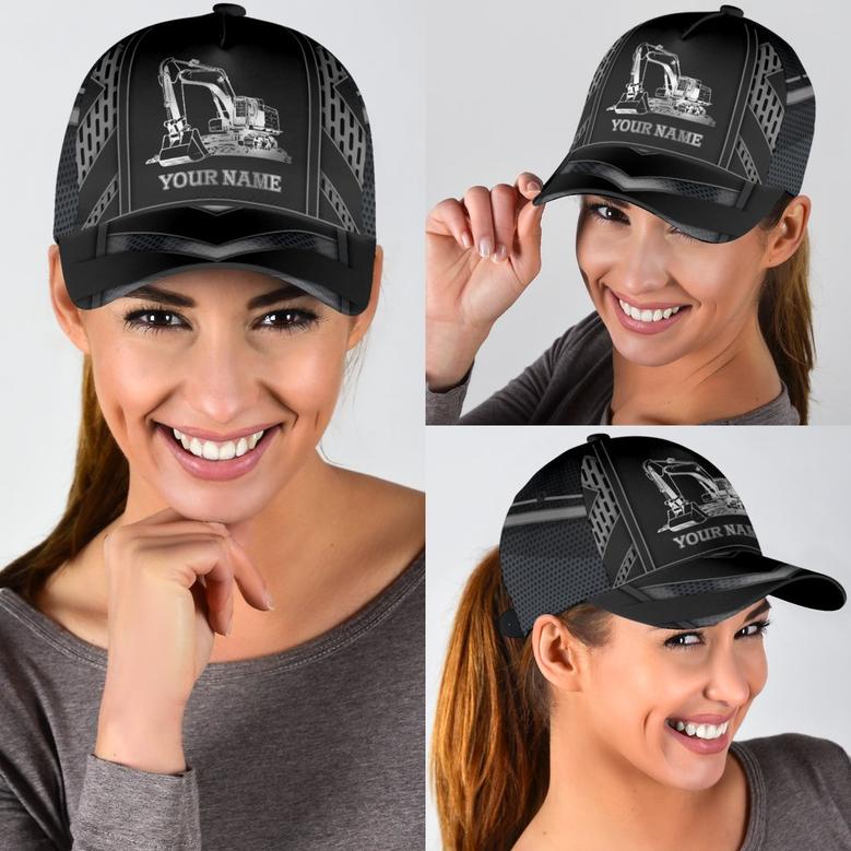 Personalized Excavator Heavy Equipment Cap Hat For Man And Women, Gift To Excavator Man, Excavator Cap Hat