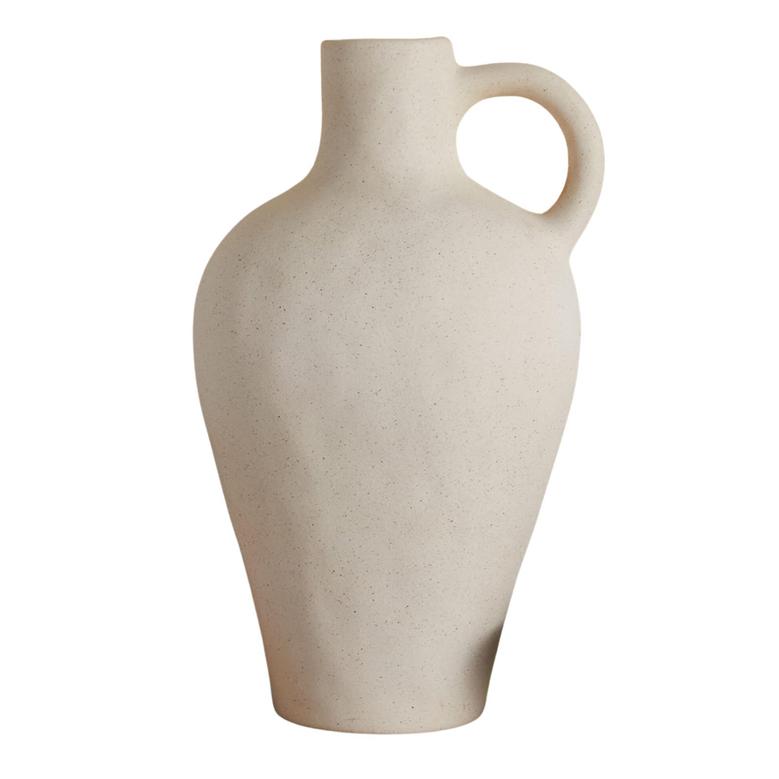 Antique Ceramic Cream Vase For Farmhouse Home Décor Vintage Pottery Gift 