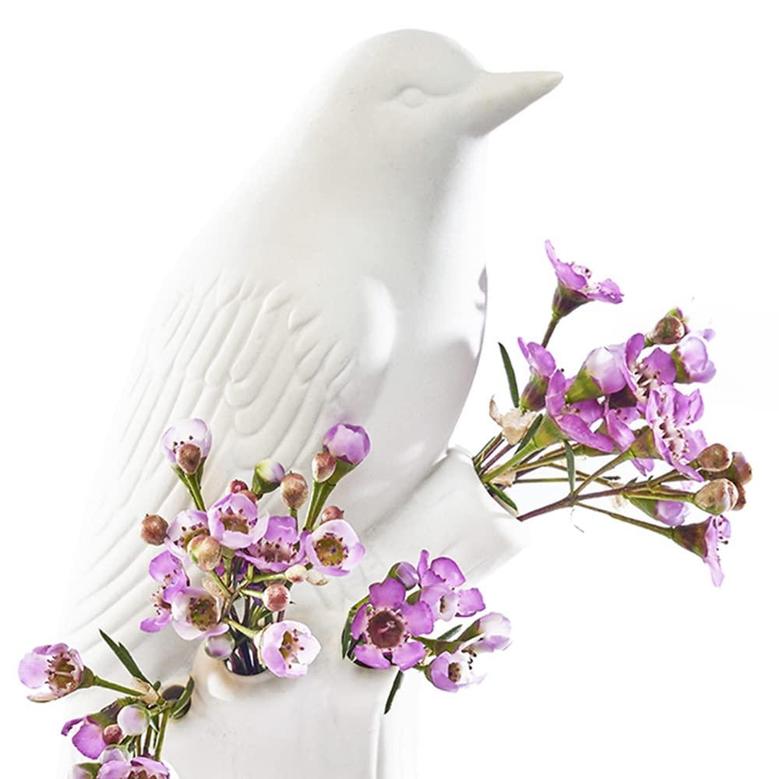 Ceramic Bird Vase, Floral Vase for Home Décor, Table Decoration, Matte White
