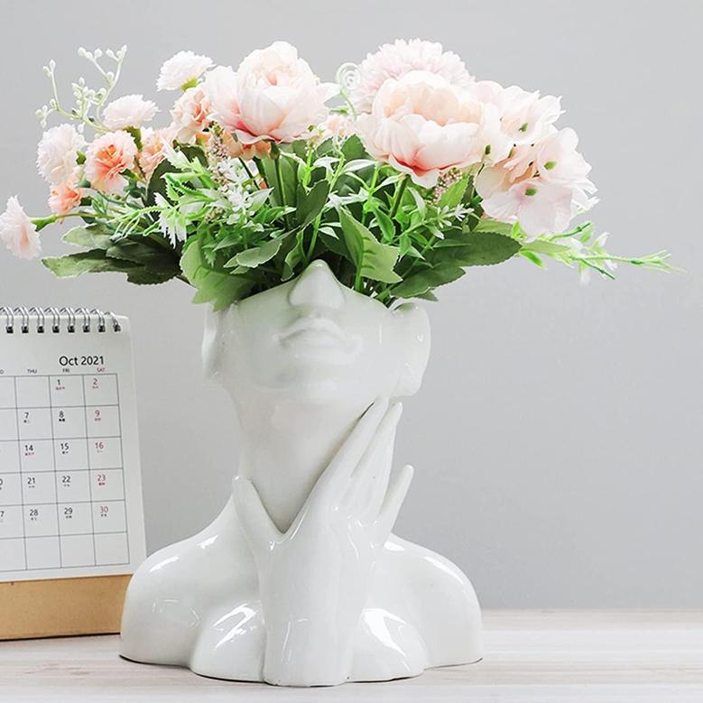 Face Ceramic Vase, Body Face Flower Vase, Home Decor, The artificial hand art vase Gift For Her Gift For Her