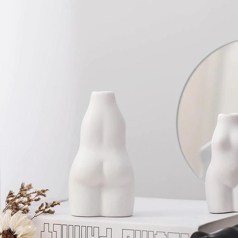 Female Body Vase, Shelf Flower Art Vase, Ceramic Breast Friend Vase, Modern Home Decor Gift For Her