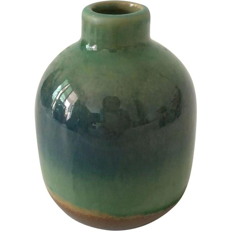 Green Antique Ceramic Vase Living Room Boho Farmhouse Decor