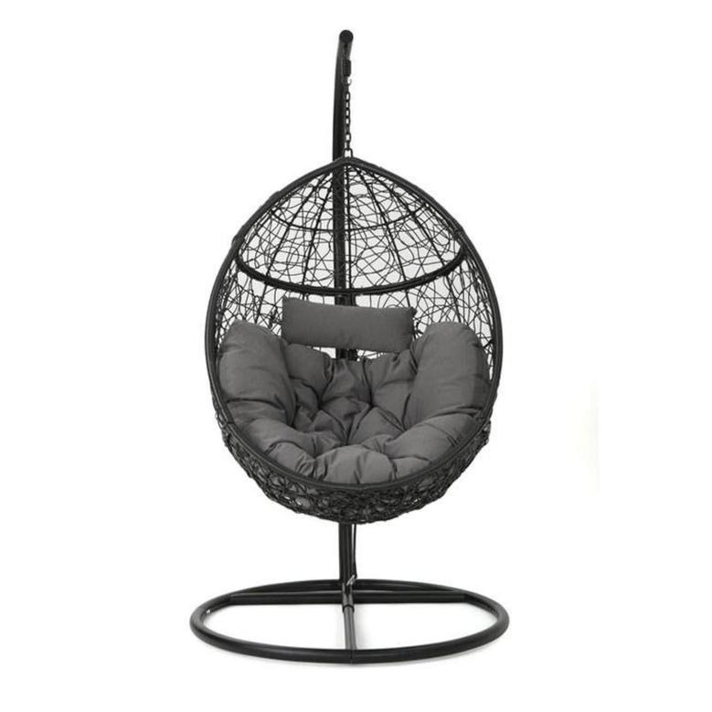 Wicker Rattan Hanging Wicker Basket Chair Hammock Hanging Egg Swing Chair Porch With Stand Boho Home Decor