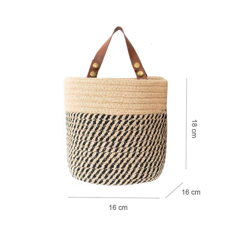 Jute Rope Baskets Small Cotton Rope Baskets For Organizing Round Baskets For Plants Set Of 2