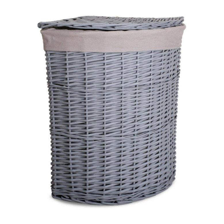 Lidded Grey Wicker Storage Basket With Lid Seagrass Laundry Lidded Basket Home Decor