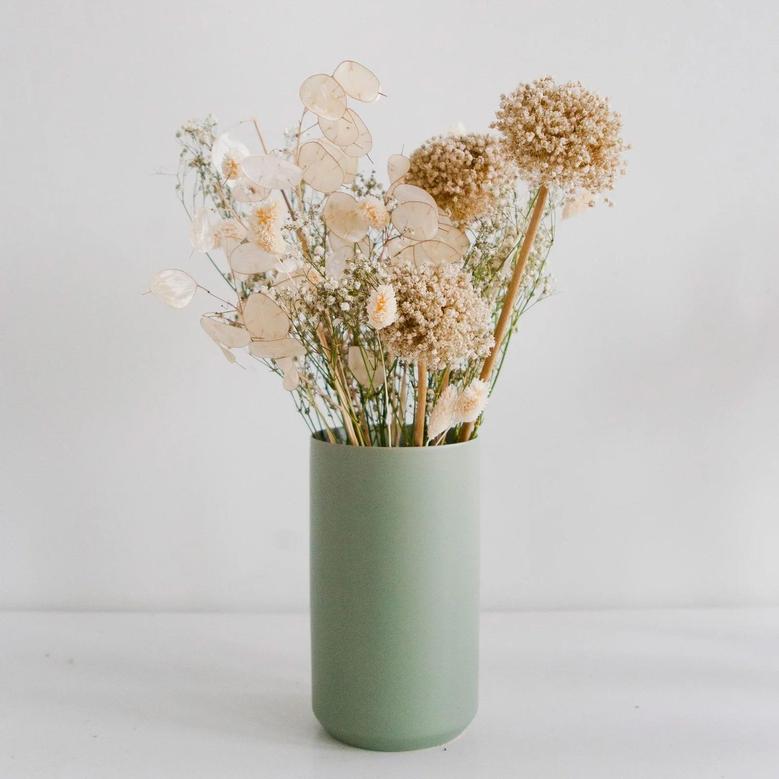 Moss Green Floral Vase, Home Decoration, Vase for Living Room, Tall Ceramic Vase