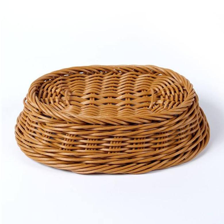 Oval Hand Woven Plastic Wicker Rattan Basket Storage Basket Fruit Snacks Desktop Organization
