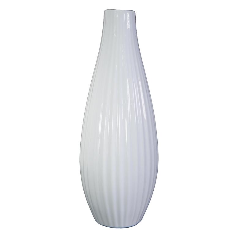 Pleated Ceramic Set Of 3 Vases, White Grooved Bud Vases, Modern Flower Vase, Boho Decoration Home Living Room Kitchen 
