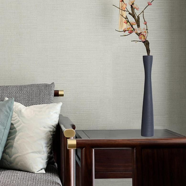Black Matt Tall Skinny Ceramic Vase, Decorative Vase For Living Room Home Decoration
