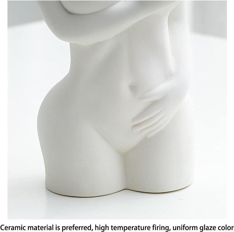 White Female Body Ceramic Vase, Decorative Art Breast Friend Vase, Modern Art Boho Home Decor Gift For Her