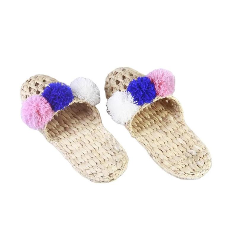 Wicker Basket Shoes Natural Material Sandals Slippers Indoor For Hotels And Spa