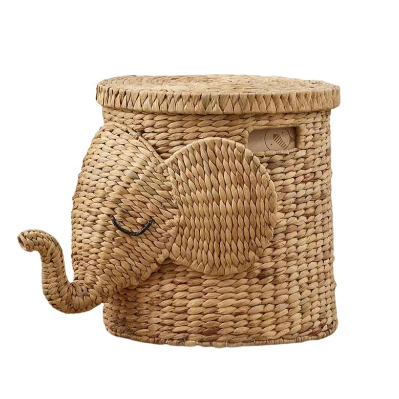 Wicker Elephant Storage Basket Home Decoration Hamper Kids Room