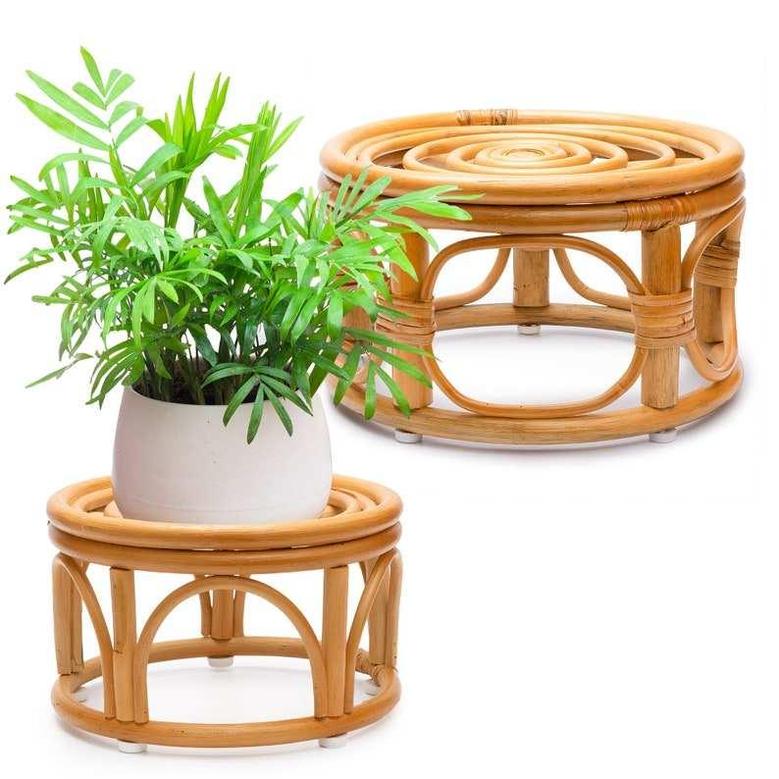 Wicker Stands Rattan Plant Stand Wicker Basket Bohemian Style Rustic Home Decor