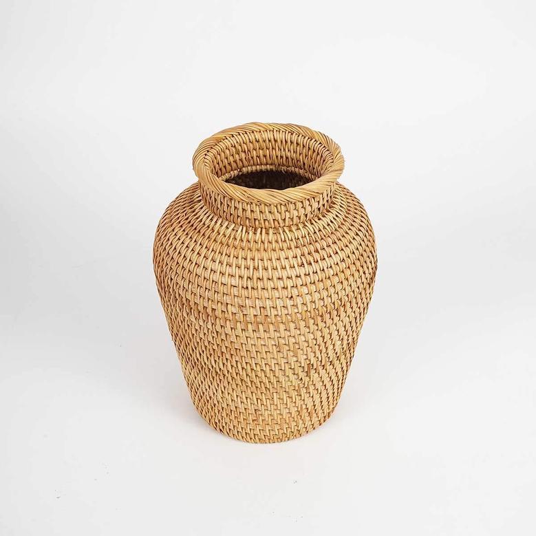 Wicker Vase Rustic Handmade Woven Plant Flower Vase Boho Home Decor