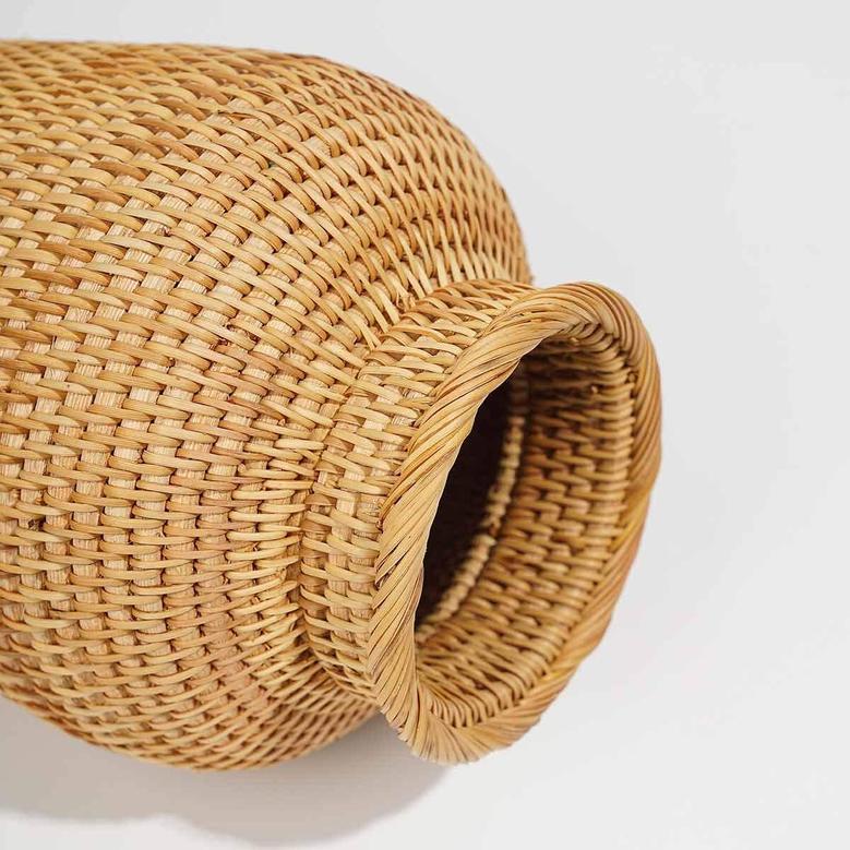 Wicker Vase Rustic Handmade Woven Plant Flower Vase Boho Home Decor