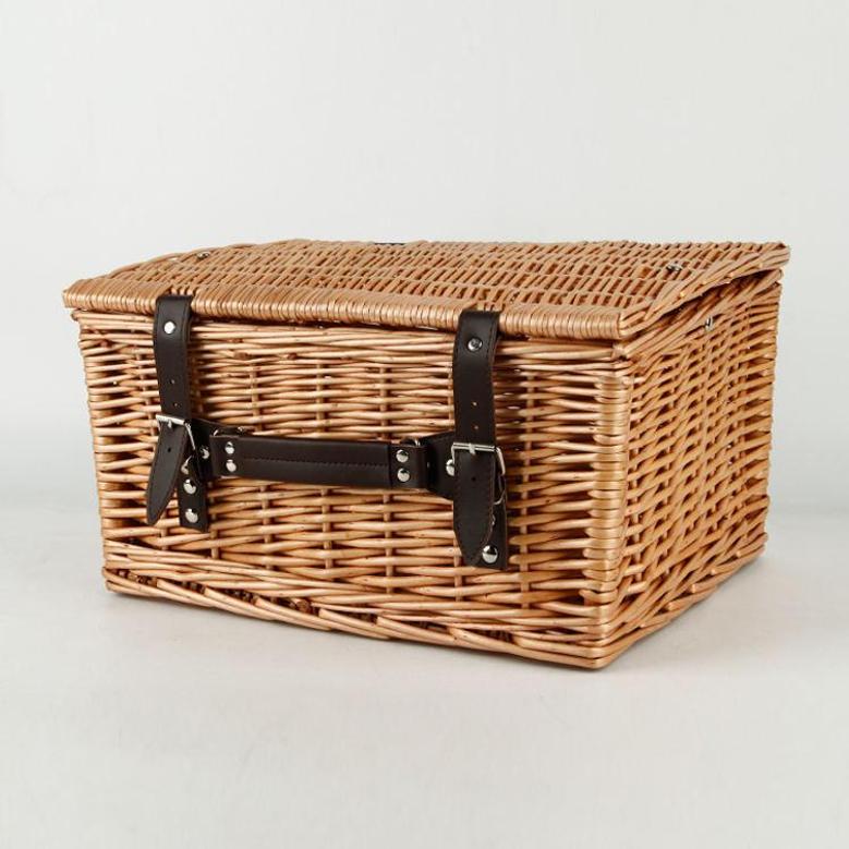 Wicker With Lid Natural Willow Rattan Storage Basket Boho Home Decoration