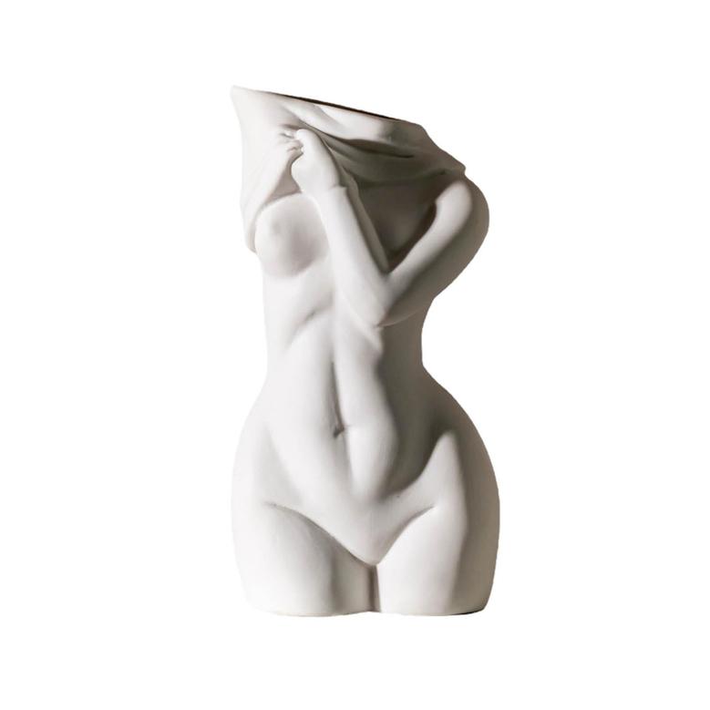 Woman Body Shape Art Ceramic Vase, Flower Arrangement Living Room Home Decor Gift For Her