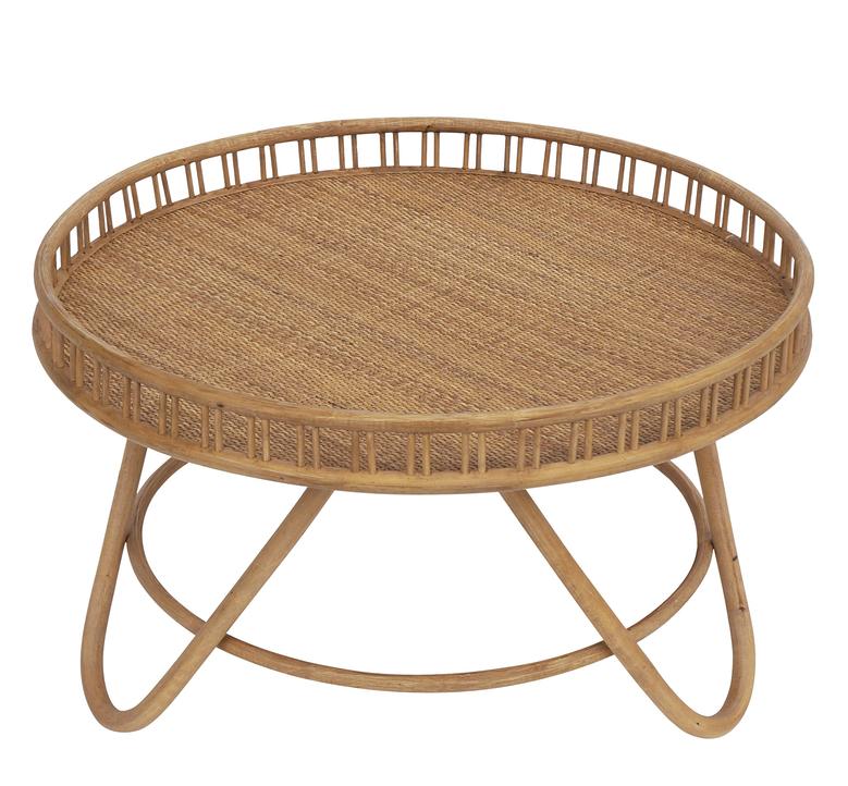 Wicker Basket Tables Round Rattan Coffee Table Center Table for Living Room