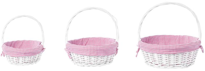 Wicker Easter Basket White Round Seagrass Easter Basket with Liner and Handle Boho Decor