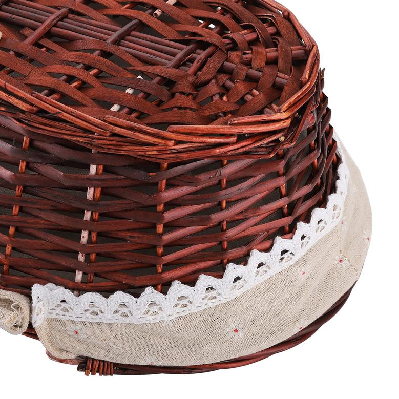 Wicker Easter Basket with Handle Picnic Basket with Liner Willow Organizer Storage Basket Gift For Her
