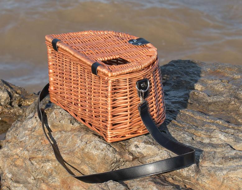 Wicker Fishing Basket Creek Picnic Outdoor Basket Wicker Fly Fish Gift For Her