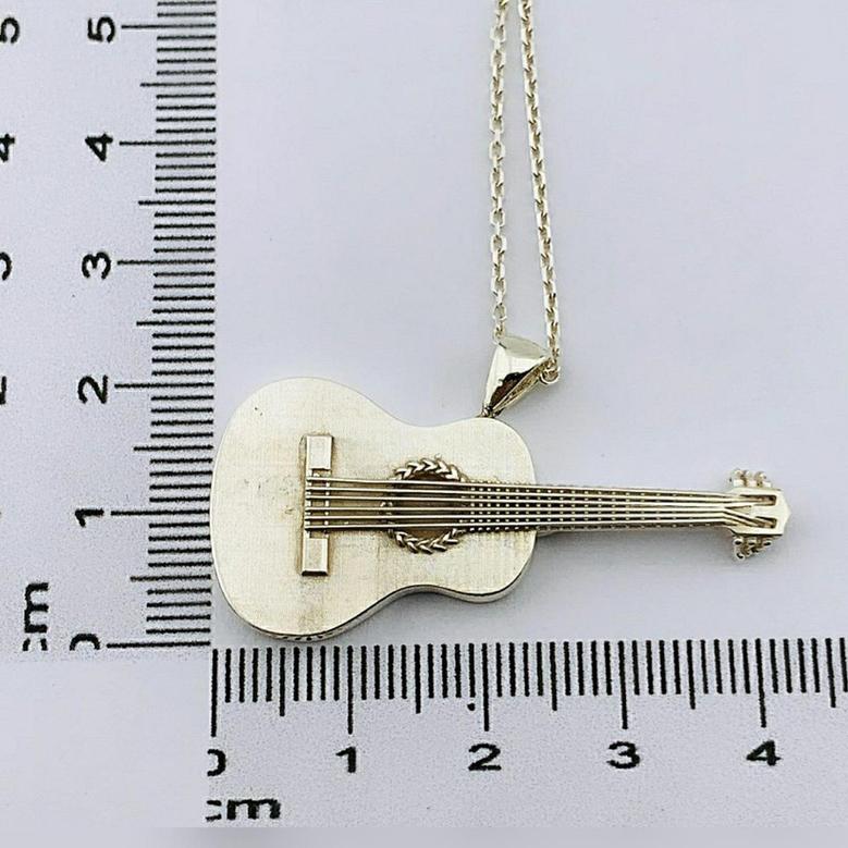 925 Sterlings Silver Classic Guitar Necklace, Necklace For Women, Necklace For Men, Unisex Guitar Pendant