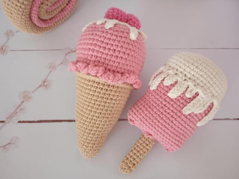 Crochet Sweets Set 12 Pcs Crochet Play Food Set Kitchen Play Set For Kids