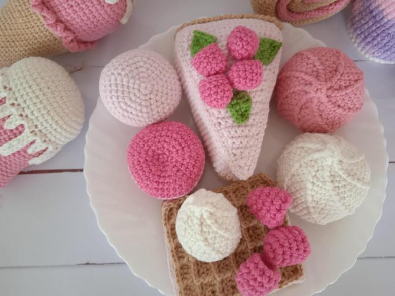Crochet Sweets Set 12 Pcs Crochet Play Food Set Kitchen Play Set For Kids