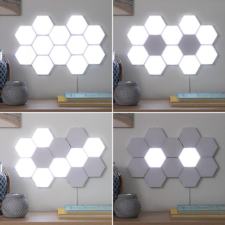 Hexagon Modular Touch Led Tile Lights (set Of 5)