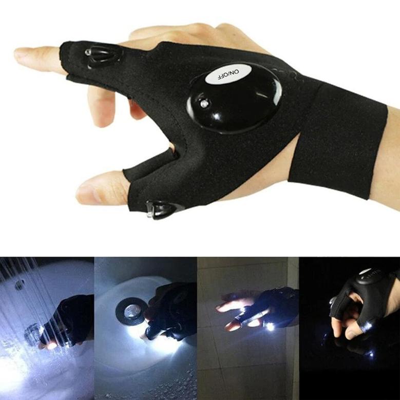 Led Flashlight Waterproof Gloves – Practical Durable Fingerless Gloves